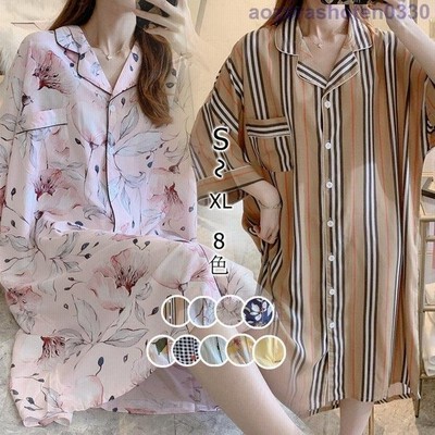 パジャマ ワンピース 五分袖 レディース 大人 パジャマ 前開き シルク ワンピース 花柄 お洒落 パジャマ 薄手 部屋着 寝巻き ひざ上丈 リラックス シンプル 通販 Lineポイント最大get Lineショッピング