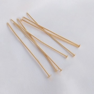 宏雲Hongyun-Ala--14K鍍金保色弧面大頭T針手工串珠針diy手鏈耳環項鏈飾品材料配件