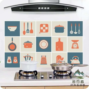 5張 廚房防油煙貼耐高溫貼紙墻貼防油貼紙防水瓷磚貼墻紙