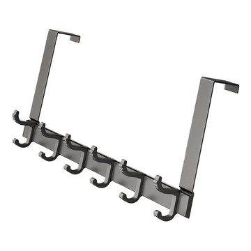超級工廠 造型掛勾 6鉤 槍灰色 免釘門後掛勾 門後收納  1個