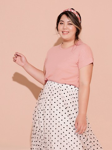 純棉多色百搭抓皺短袖寬鬆上衣