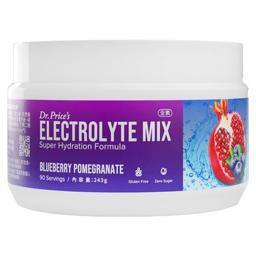 普萊斯博士 電解質罐裝  藍莓石榴口味 243g  90份  補充水分  1罐