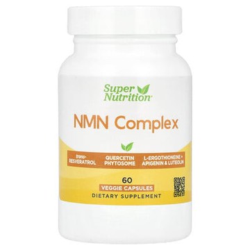 Super Nutrition, β-煙酰胺單核苷酸複合物，含反式白藜蘆醇、五羥黃酮磷脂複合物、芹菜（苷）配基和木犀草素，60 粒素食膠囊