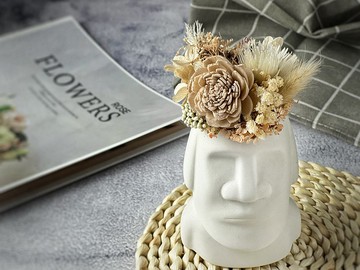 2F【乾燥花摩艾】居家擺設/新居禮/婚禮小物/拍攝道具/送禮推薦