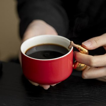 金葫蘆故宮紅咖啡杯子陶瓷馬克杯高顏值水杯家用辦公室復古拿鐵杯
