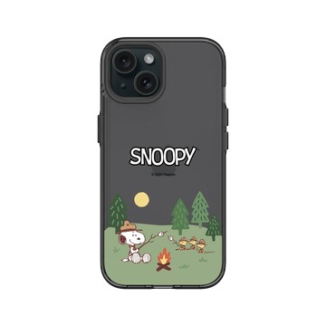 iPhone 15 Clear 酷墨灰 - 史努比 Snoopy - 露營趣