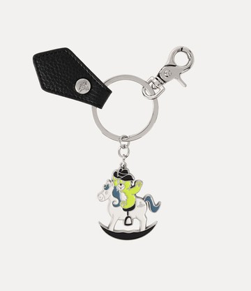 Vivienne Westwood Rocking Horse Teddy Keyring Metal Blackpu-grain One Size Unisex