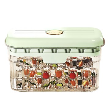 ANTIAN 家用按壓式帶蓋雙層製冰盒 附冰鏟 綠色  1入  不適用