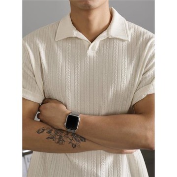 氣質麥穗紋提花polo領短袖男款夏季cleanfit重磅t恤痞帥美式半袖