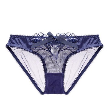 歐美性感蕾絲網紗女內褲三角內褲全透明無痕刺繡低腰誘惑大碼少女