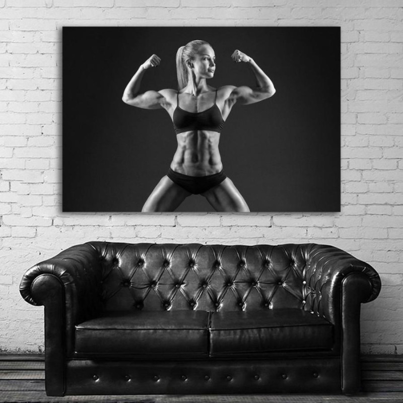 フィットネス 特大 ポスター 150x100cm 女性 女 筋肉 マッチョ ジム ボディビル ボディビルダー アート グッズ 写真 雑貨 インテリア  大 7 | LINEショッピング