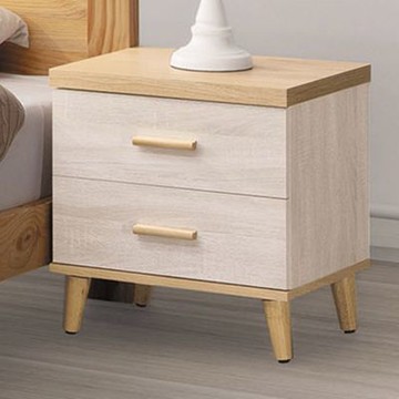 文創集 泰順1.6尺二抽床頭櫃48x40x49cm免組