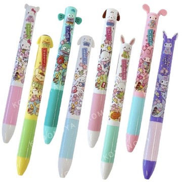 小禮堂 Sanrio 三麗鷗 造型耳朵雙色筆 (和風款) Kitty 美樂蒂 酷洛米 人魚漢頓