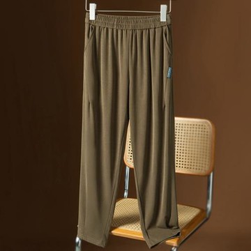 銅氨絲小腳褲女夏秋季高腰多巴胺穿搭長腿顯瘦直筒冰絲褲子蘿卜褲