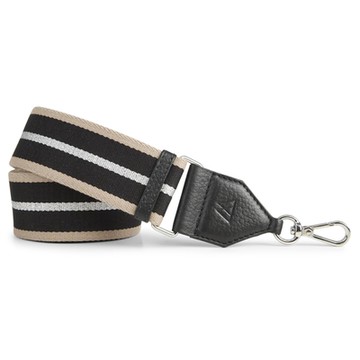 MARKBERG Finley 丹麥手工時尚編織寬版肩揹帶 (沙銀黑)