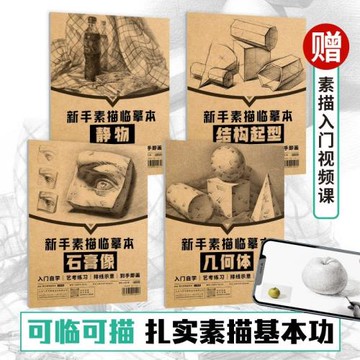 飛樂鳥素描臨摹本膠裝新手畫畫入門幾何體進階靜物描摹鉛畫紙套裝