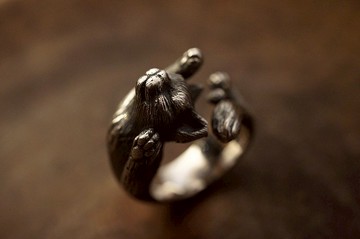 925 純銀懶洋洋貓戒指 (R113) - 手作