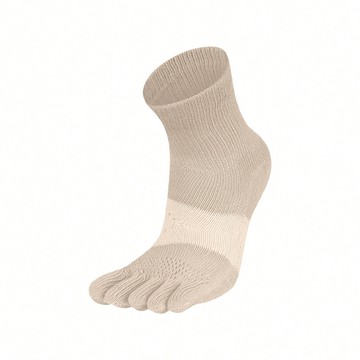 透氣升級足弓加強運動五趾長襪 - M奶茶色