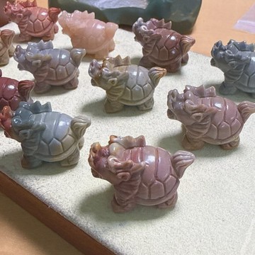 阿拉善龍龜 小龜雕刻 龍龜通孔