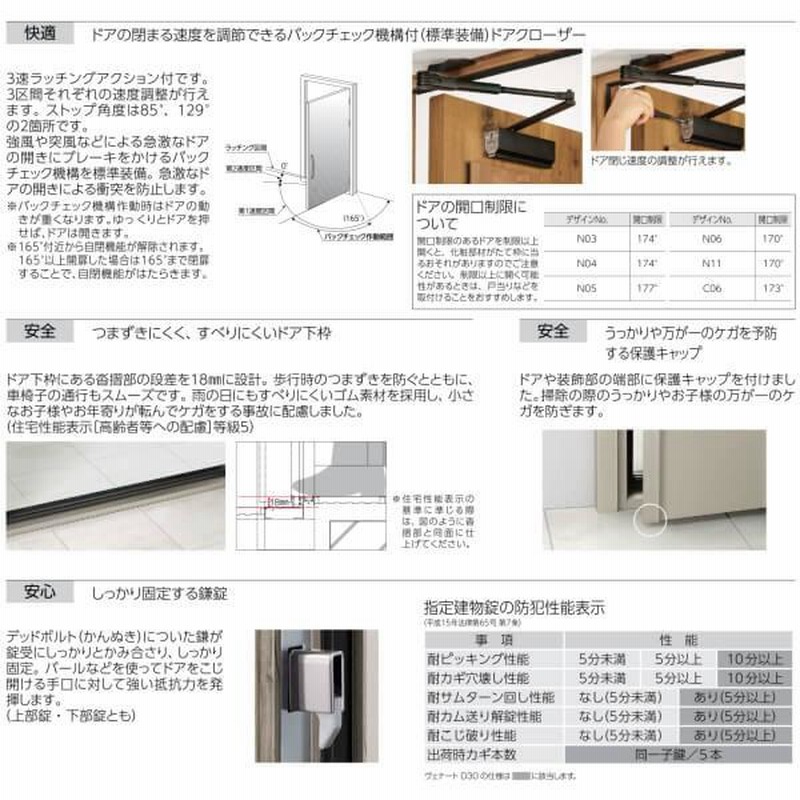 玄関ドア YKKap ヴェナート D30 E10 親子ドア(入隅用) 手動錠仕様