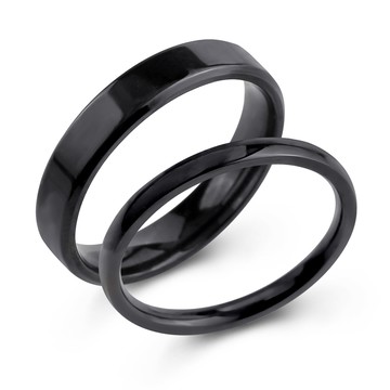 白鋼戒指．對戒．黑色幽默．尾戒．亮面．單個．客製刻字