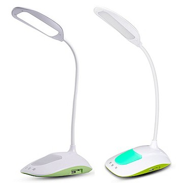 iSFun 七彩炫光 可調光氣氛USB充電檯燈- 綠色