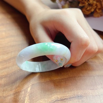 春帶彩翡翠手鐲 | 14圍 | 天然緬甸玉A貨翡翠 | 送禮