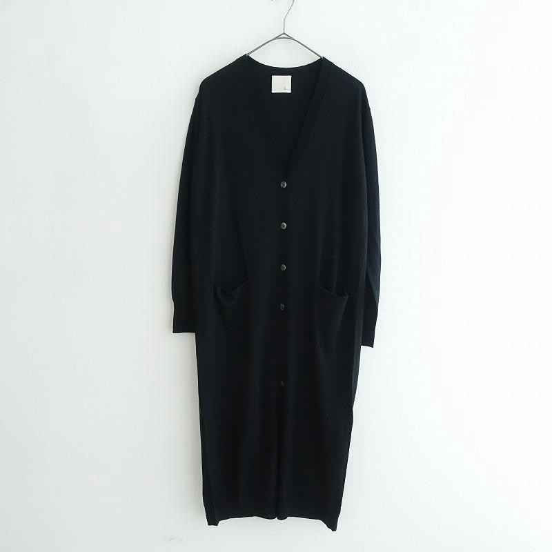 定価2.5万】ロワン loin.*ウールニットロングカーディガン*36ブラック  