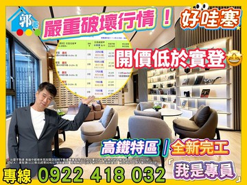 專員郭哥～低於實登◆破壞行情高鐵【鑫悦】兩房兩衛｜高雄市左營區重信路