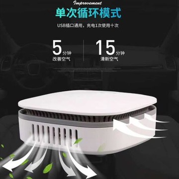 2024新款車載空氣凈化器USB充電汽車用室內空氣消毒霧霾廁所去異