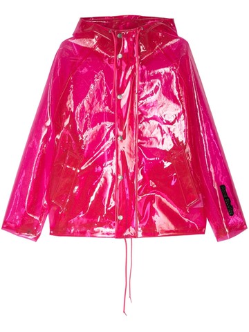 Acne Studios - transparent hooded jacket - men - Thermoplastic Polyurethane (TPU) - 46 - Pink