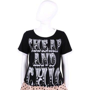 MOSCHINO 黑色字母塗鴉短袖上衣