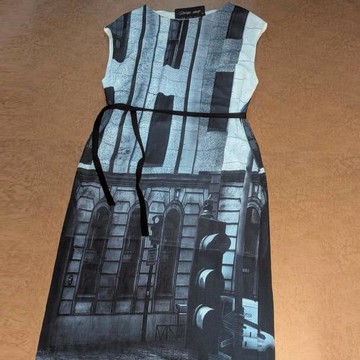 【PANGCHI 龐吉】都會風印花雪紡連身裙(2518210/91)