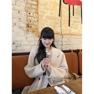 Turn right/陳大腿【巴黎塞納】法式氣質優雅雙排扣毛呢大衣外套