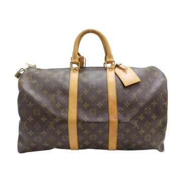 【二手名牌BRAND OFF】LOUIS VUITTON LV 路易威登 棕色 原花帆布 Keepall 45 手提包 行李袋 M41428