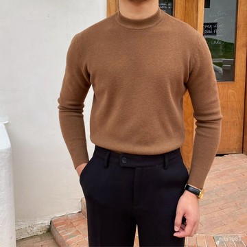 【優選好物】鹿三先生自製男士韓國秋冬修身保暖打底針織衫純色半高領毛綫衣潮 XL4W