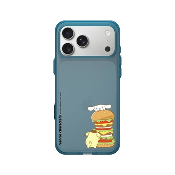 iPhone 17 Pro Max Clear (相機按鈕) 夜幕藍 - 三麗鷗-布丁狗＆大耳狗綜合圖 Mix Characters - 食物系列-漢堡Yummy