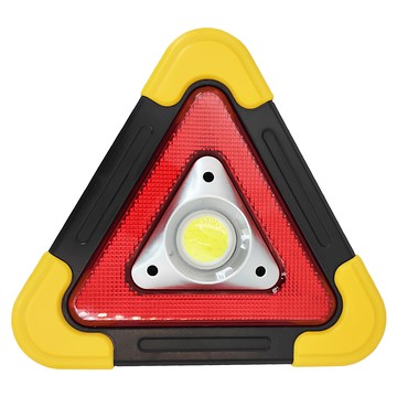 AKWATEK 太陽能三角警示燈 太陽能+USB充電 四種模式 COB燈珠  17 x 14 x 17cm  黃色 + 黑色  1個