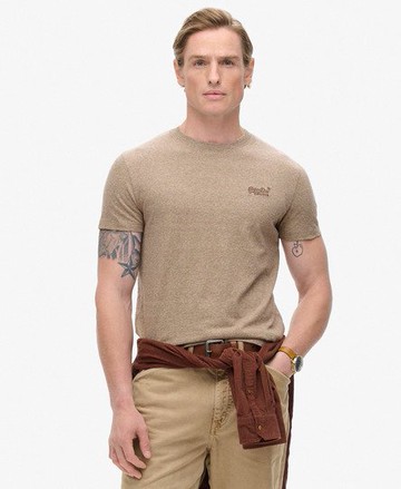 Superdry Men's Organic Cotton Essential Logo T-Shirt Brown Size: L