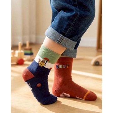 凱美棉業｜8雙組 純棉止滑童襪 童趣森林款 動物童襪 卡通童襪 可愛襪 男童女童襪 17-21cm