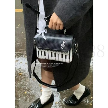 臺灣出貨韓繫個性手提鋼琴包2025年新款時尚高級小方包百搭Ins斜挎波點包