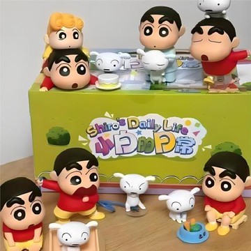 小新小白的日常系列蠟筆小新盲盒批發玩偶公仔桌面擺件周邊手辦女