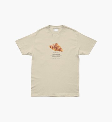 上衣 HAY : Croissant day T-Shirt - White / Oatmeal (unisex)