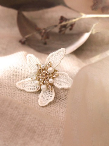 數到三花開。MUCHAT手作14KGP珍珠雪花片戒指