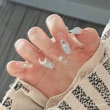 美甲穿戴甲彩虹美甲短款可拆卸指甲貼片 SPQM