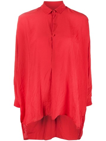 Daniela Gregis - draped button-up silk shirt - women - Silk - One Size - Red