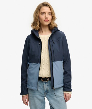 Superdry Women's Hooded Colourblock Trekker Jacket Navy Size: 4