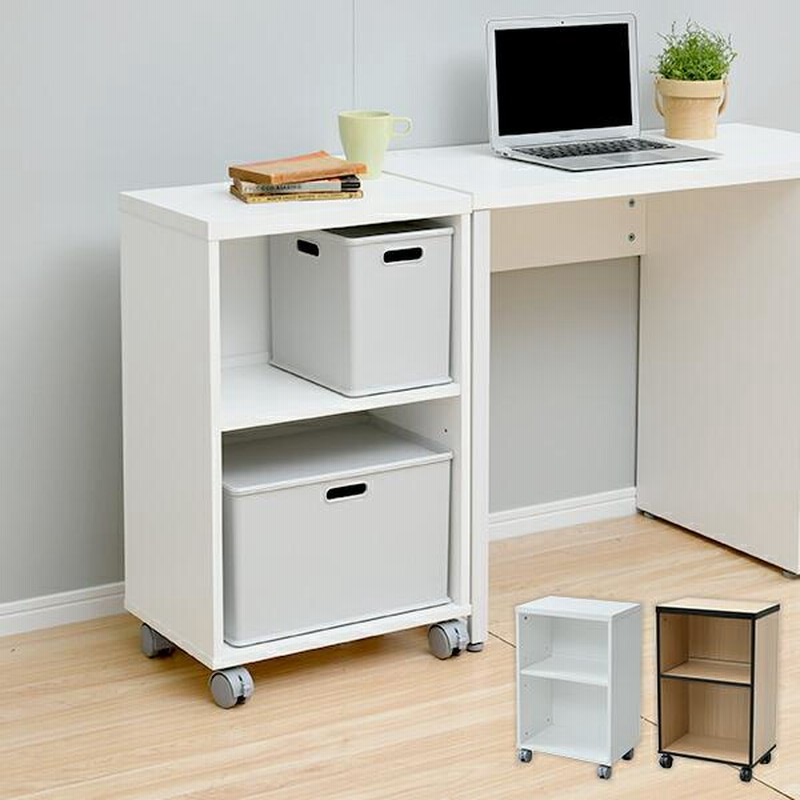 ☆温かみのあるデザイン キャスター サイドワゴン デスク