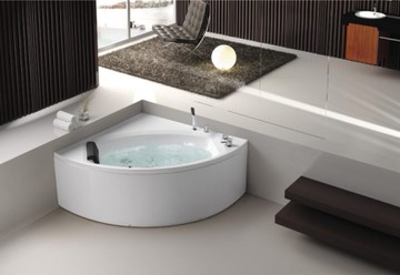 【麗室衛浴】BATHTUB WORLD YG8555 壓克力扇形造型缸 含前牆 125*125*58CM