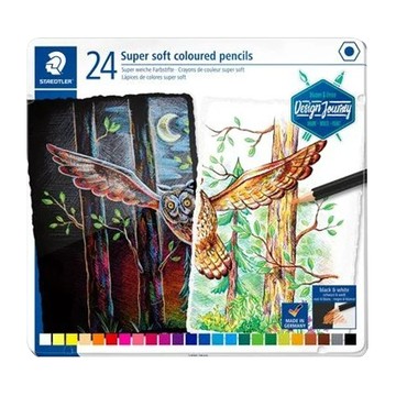 STAEDTLER 施德樓 軟性色鉛筆 24色 設計之旅系列  1盒
